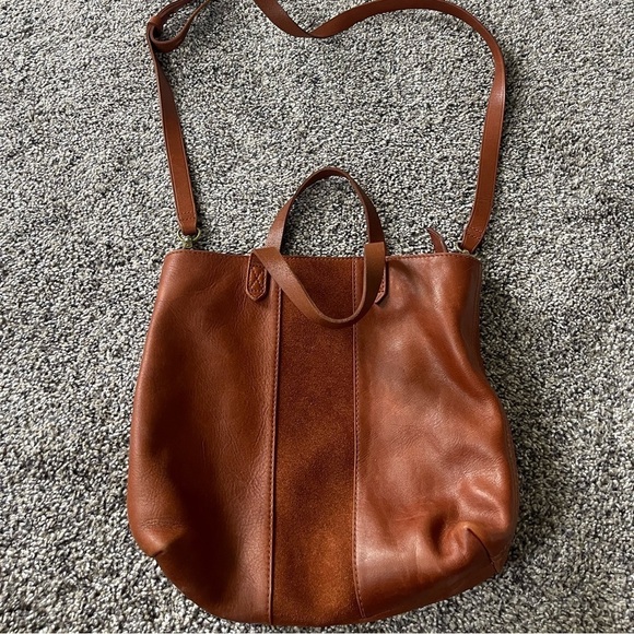 Madewell Brown Suede stripe Leather Bag - Picture 1 of 7
